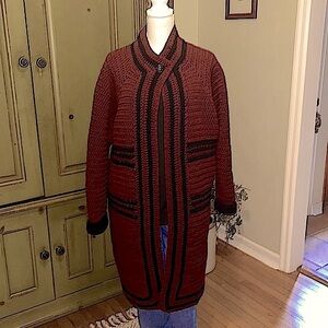 NWT Hand Crafted Sweater Coat L